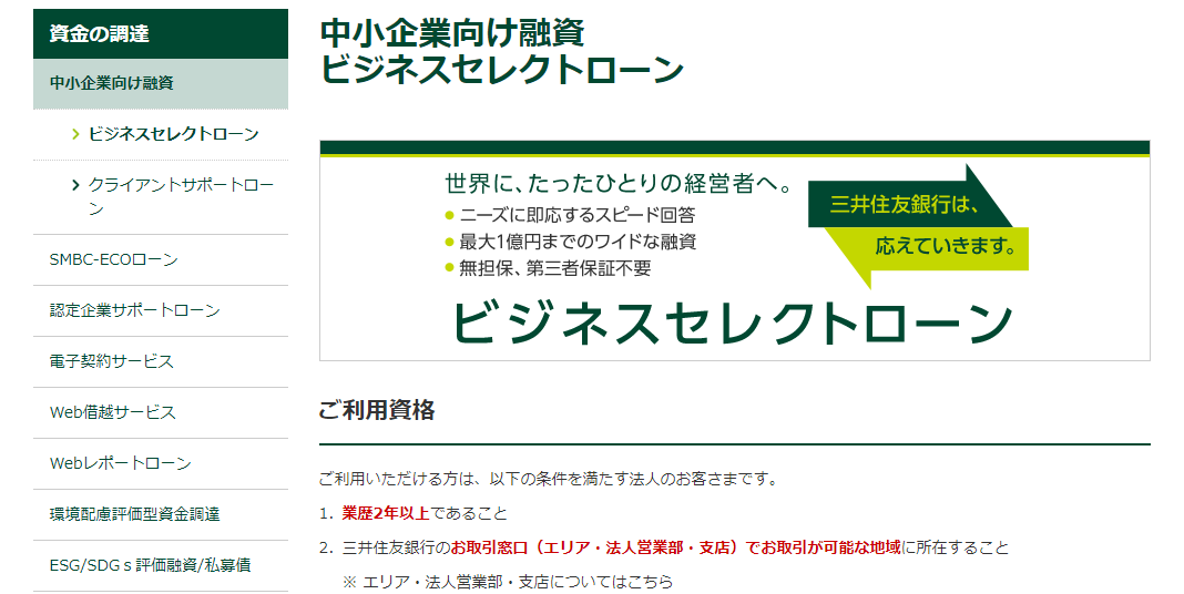 三井住友銀行 ビジネスセレクトローン