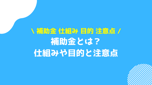 補助金 助成金 違い 注意点