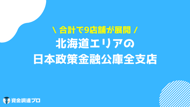 日本政策金融公庫 支店 北海道エリア