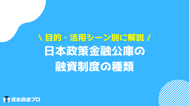 日本政策金融公庫 融資制度 種類