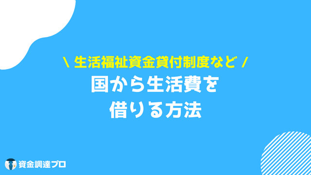 国からお金を借りる方法 生活費