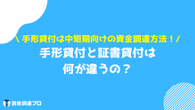 手形貸付 証書貸付 違い