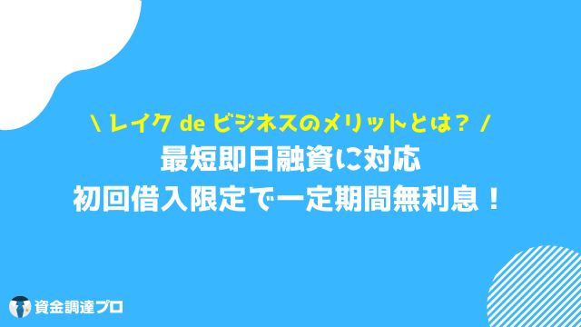 レイク ビジネスローン メリット