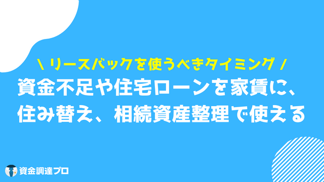 リースバックとは タイミング