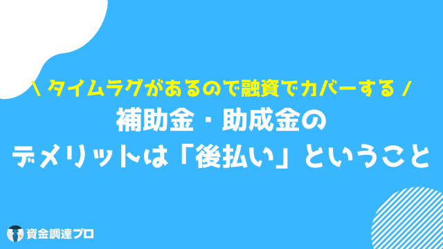 起業 補助金 デメリットは原則「後払い」仕組み