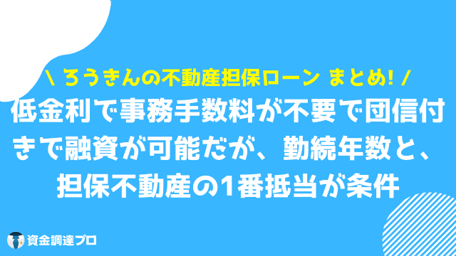 ろうきん 不動産担保ローン まとめ