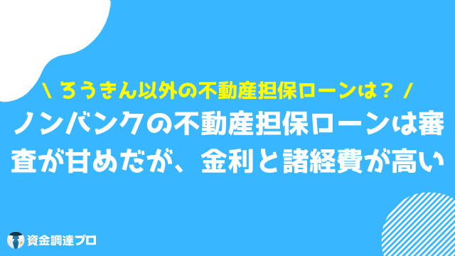 ろうきん 不動産担保ローン ノンバンク