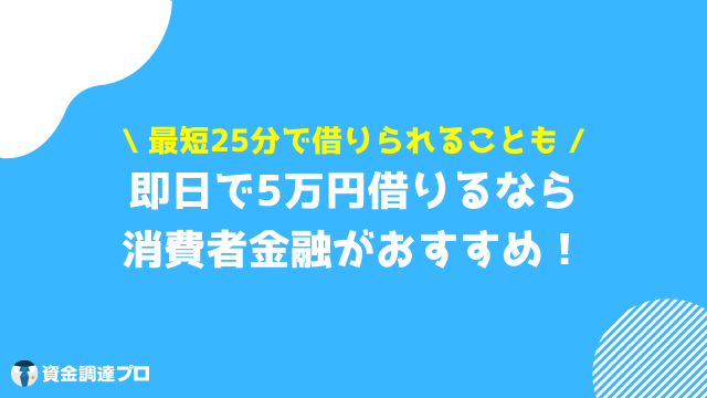 5万借りる 審査なし 即日