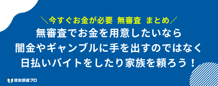 今すぐお金が必要 無審査 まとめ