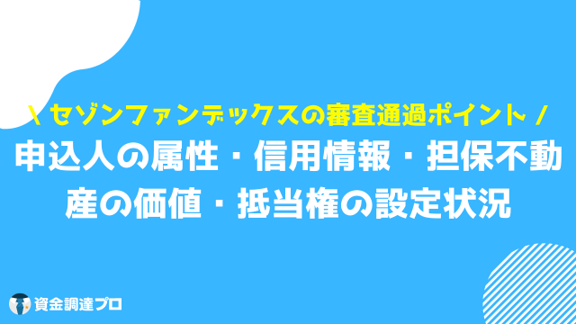 セゾンファンデックス 不動産担保ローン 審査