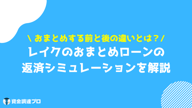 レイク おまとめローン 利用した場合の返済シミュレーション例