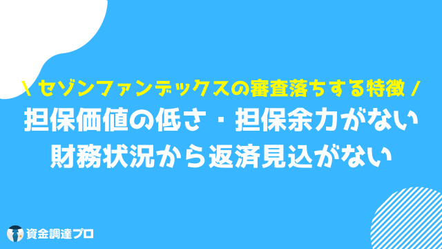 セゾンファンデックス 不動産担保ローン 審査落ち