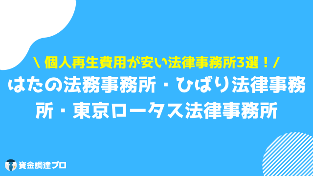 個人再生 費用 おすすめ 法律事務所