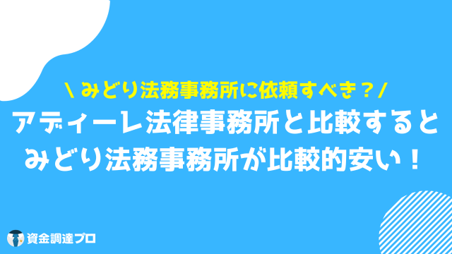 みどり法務事務所 評判 口コミ アディーレ 比較