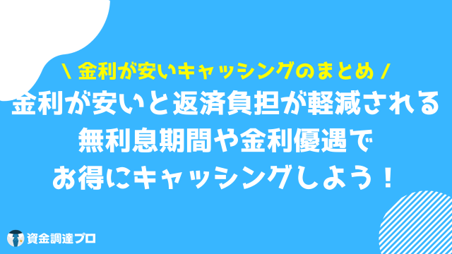 キャッシング 金利 安い まとめ