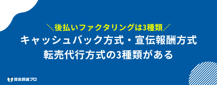 後払い ファクタリング 種類