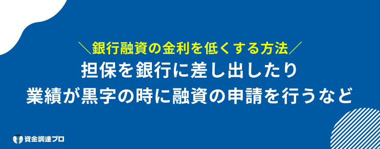 銀行融資 金利 低くする 方法