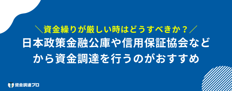 資金繰り　苦しい　厳しい　資金調達