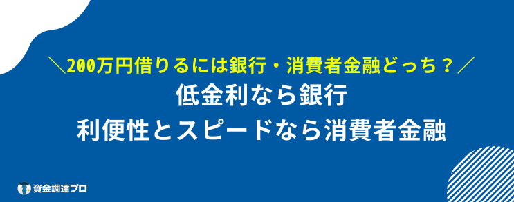 200万円 借りたい どっち