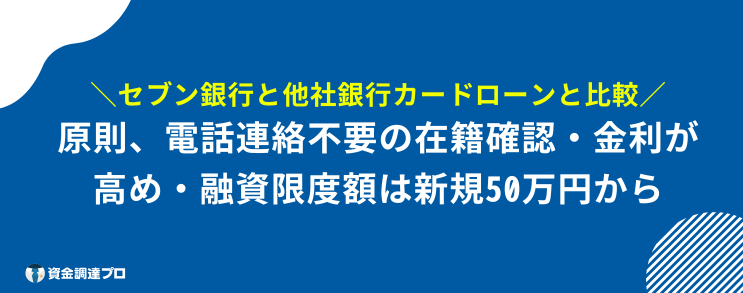 セブン銀行カードローン 在籍確認 銀行 比較