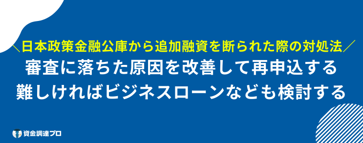 追加融資 日本政策金融公庫 断られた 対処法