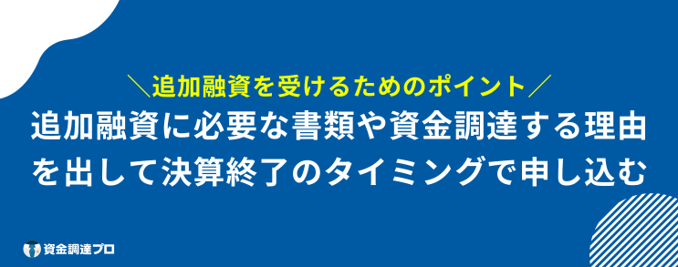 追加融資　受ける　ポイント