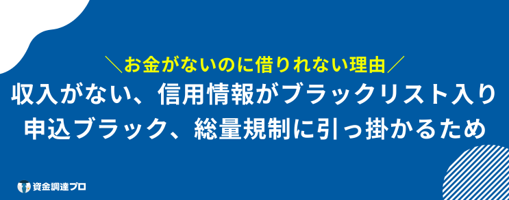 お金借りられない 最終手段 本当にお金がないのに借りれない 理由