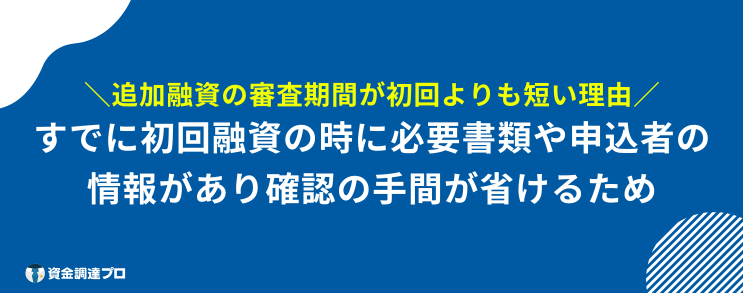 追加融資　審査　短い　理由