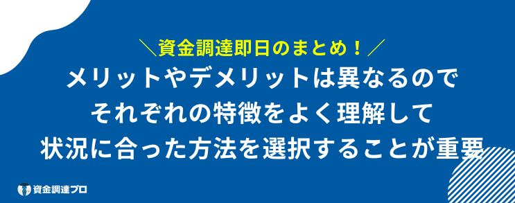 資金調達 即日 まとめ