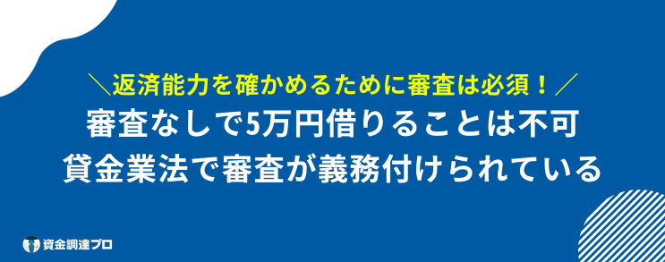 5万円借りる 審査なし ブラックリスト 審査なしで借りることはできない