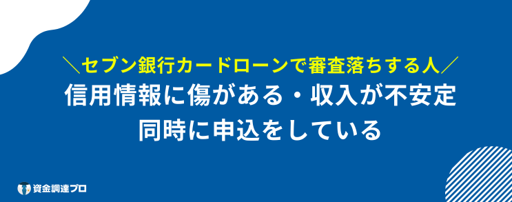 セブン銀行カードローン 審査 甘い 審査落ち