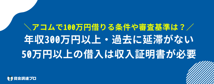 アコム 100%借りれる 審査基準