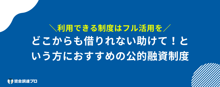 本当にお金がない 借りれない 公的融資制度