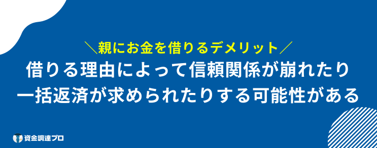 親にお金を借りる デメリット