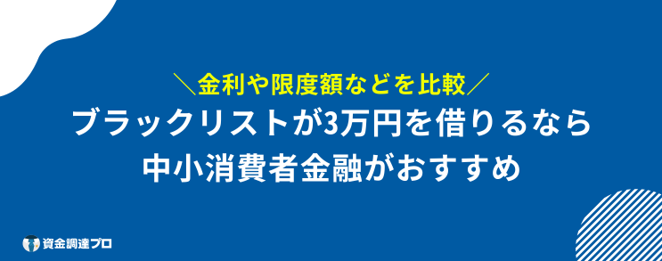 3万円借りたい 審査なし　ブラックリスト　おすすめ
