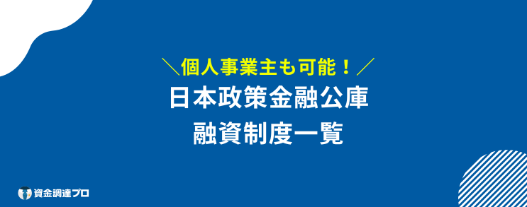 開業資金 融資 一覧