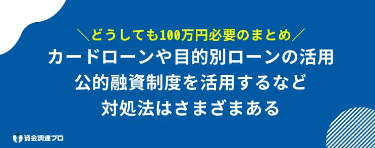 どうしても 100万円必要 まとめ