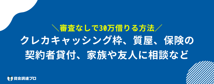 30万 借りる 審査なし 方法