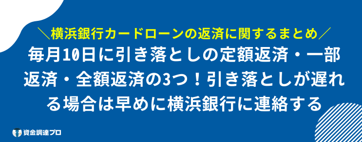 横浜銀行カードローン 返済 まとめ