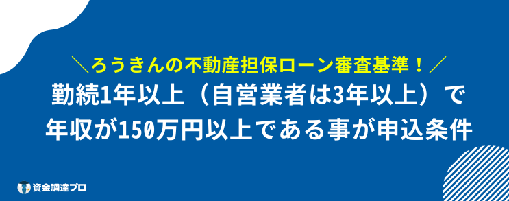 不動産担保ローン ろうきん 審査基準