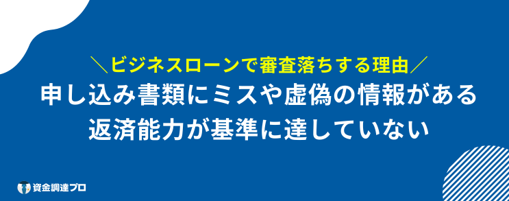 ビジネスローン おすすめ 審査落ち