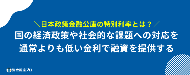 日本政策金融公庫 金利 特別利率