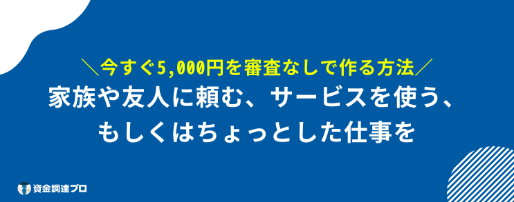 今すぐ 5,000円 作る方法 審査なし
