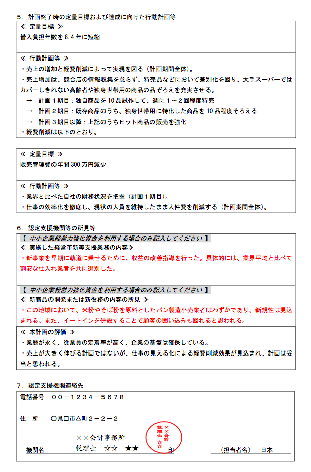 日本政策金融公庫「事業計画書」記入例１