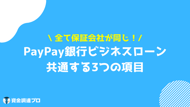 PayPay銀行 ビジネスローン 共通する3つの項目