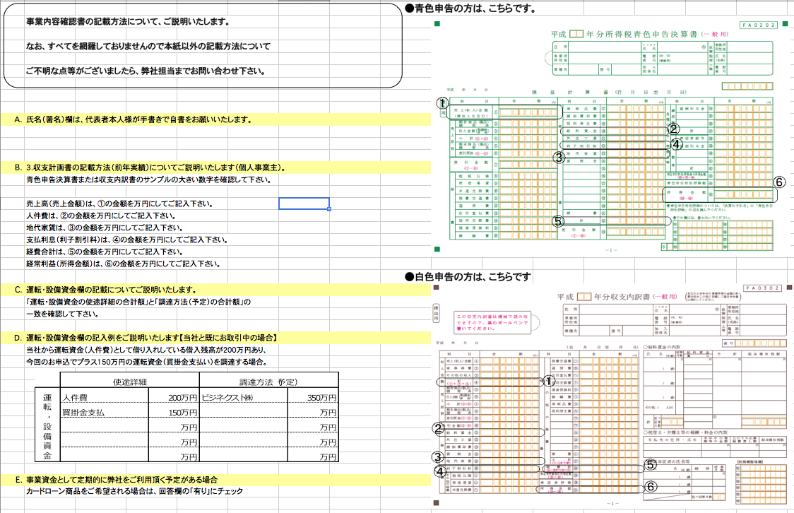 事業内容確認書