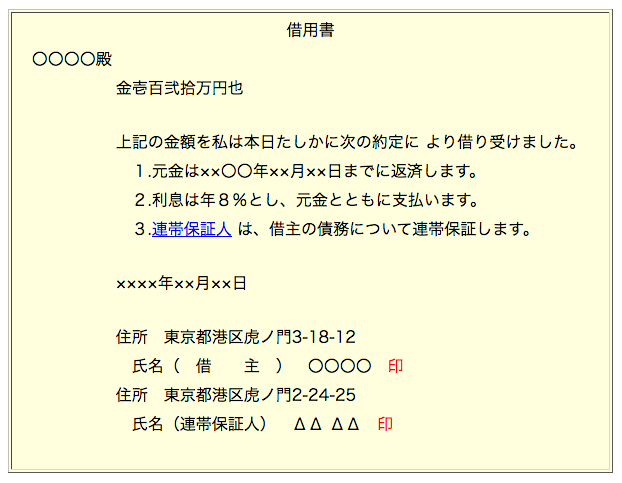 借用書の書き方100 ガイド 失敗しない金銭消費貸借契約書とテンプレート 年最新版 資金調達プロ