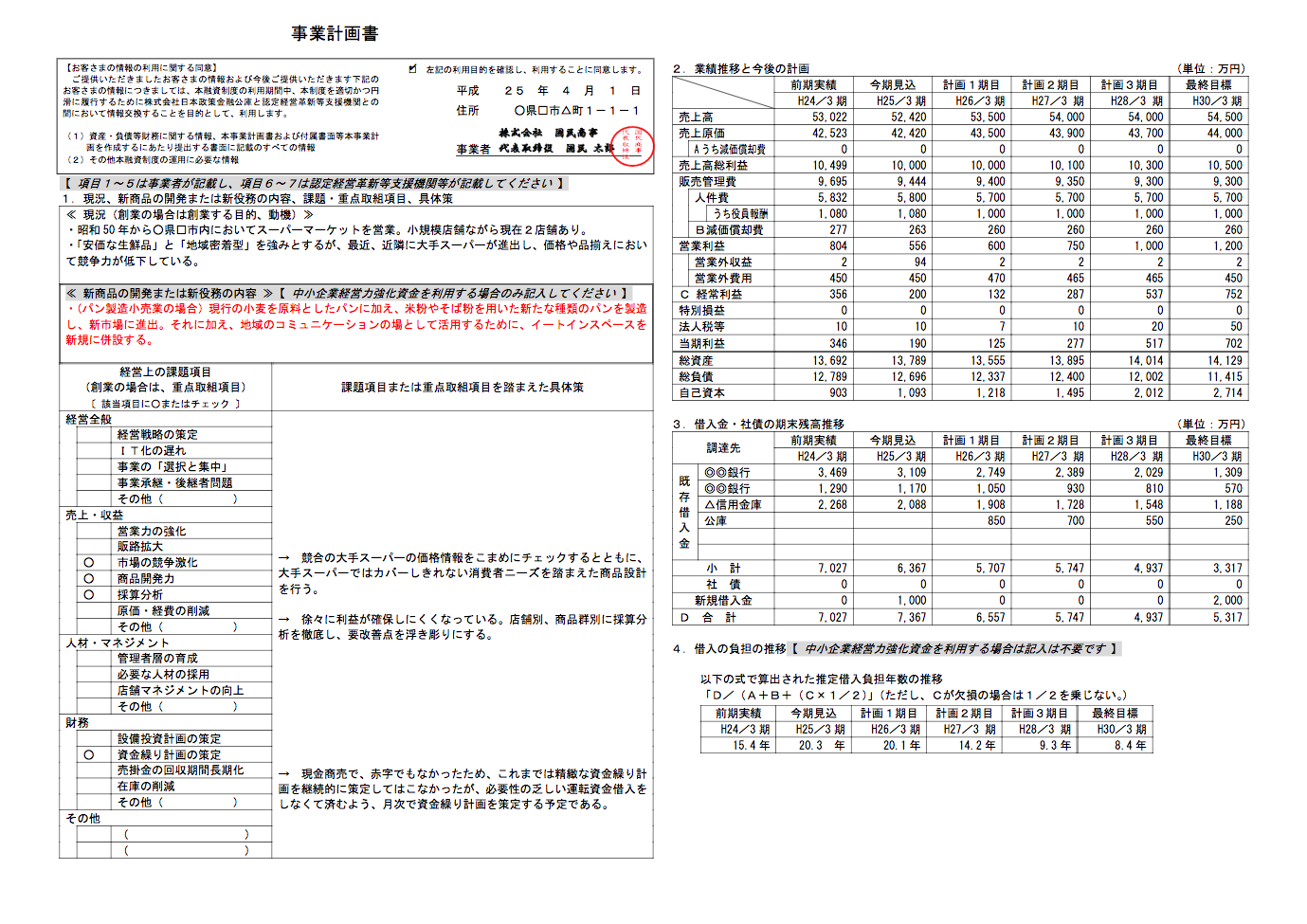 事業 計画 書