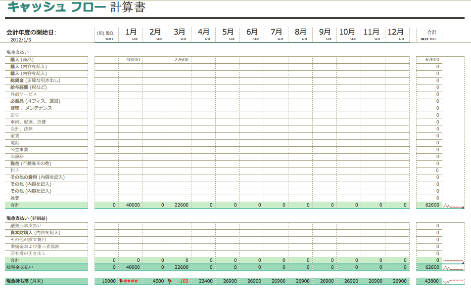 計算 書類 ひな 形